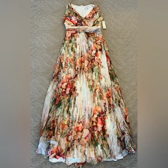 Badgley Mischka Floral Gown - Picture 1 of 10